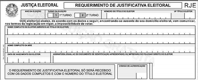 Formulário para usar no dia da eleição/Divulgação
